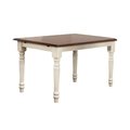 Fine-Line 60 in. Andrews Butterfly Dining Table with Chestnut Top Antique White FI2493696